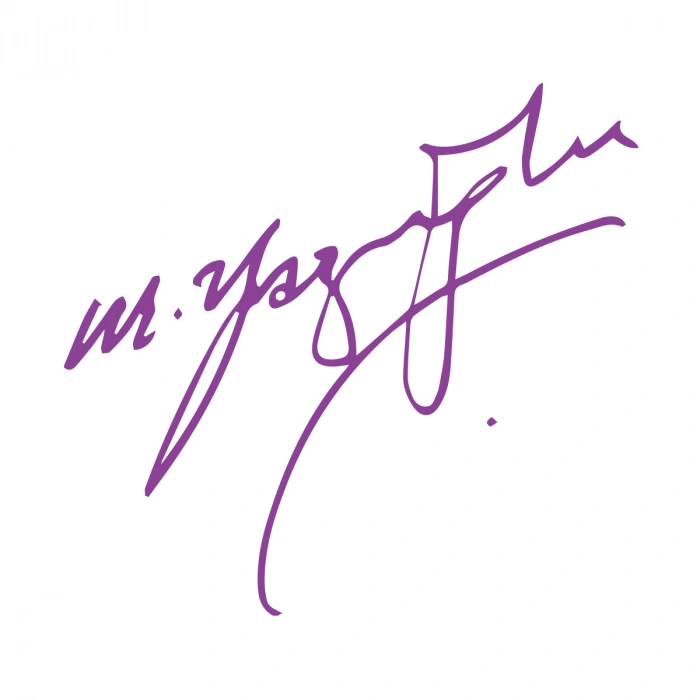 Muhsin Yazıcıoğlu İmza Sticker17x17 Cm Mor