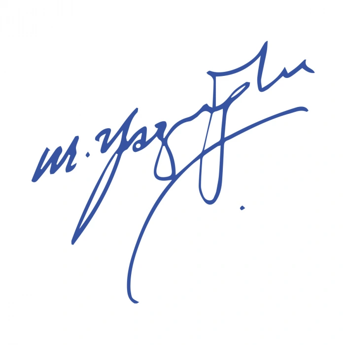 Muhsin Yazıcıoğlu İmza Sticker17x17 Cm Mavi