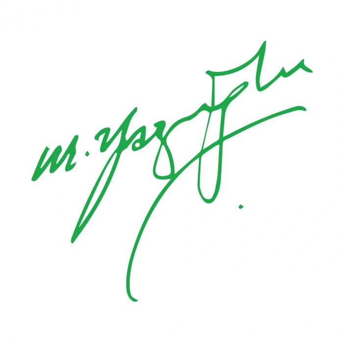 Muhsin Yazıcıoğlu İmza Sticker17x17 Cm Yeşil