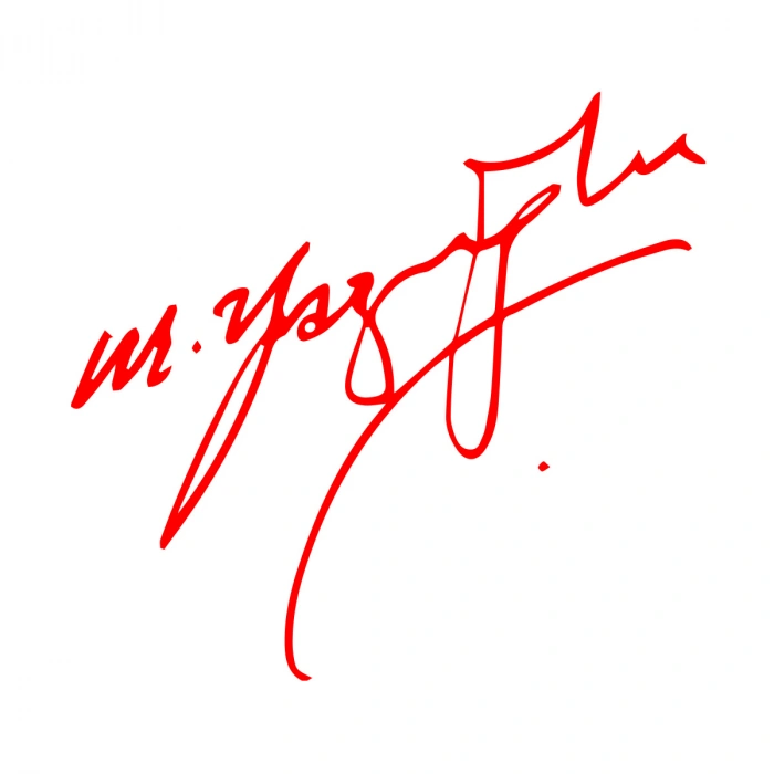 Muhsin Yazıcıoğlu İmza Sticker17x17 Cm Kırmızı