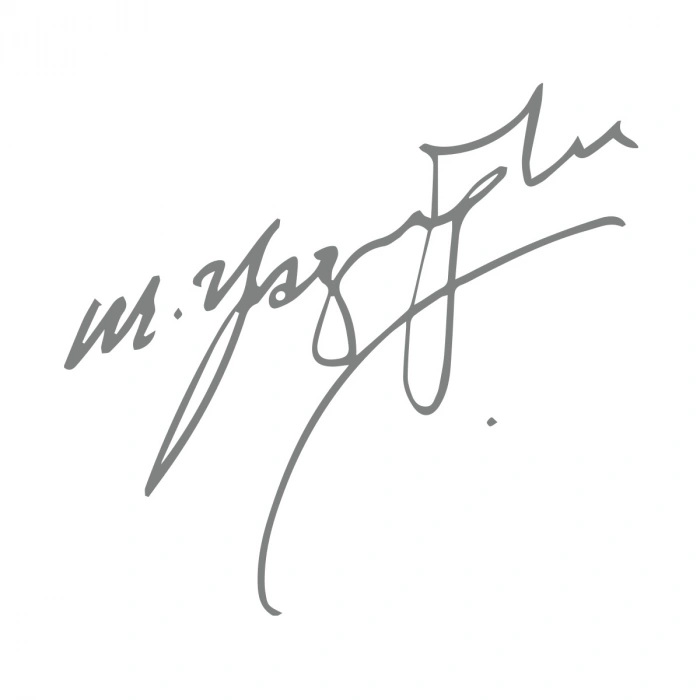 Muhsin Yazıcıoğlu İmza Sticker17x17 Cm Gri