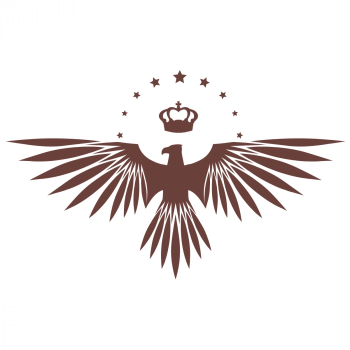 Yıldızlı Kartal  Oto Sticker17x17 Cm Kahverengi