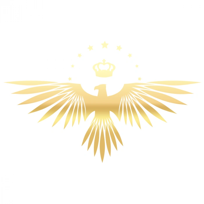 Yıldızlı Kartal  Oto Sticker17x17 Cm Gold