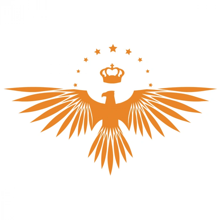 Yıldızlı Kartal  Oto Sticker17x17 Cm Turuncu