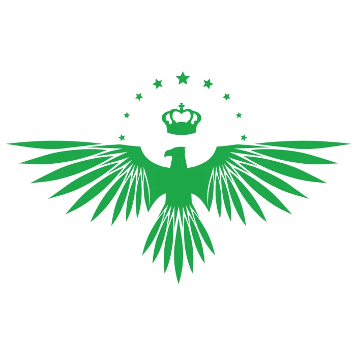 Yıldızlı Kartal  Oto Sticker17x17 Cm Yeşil