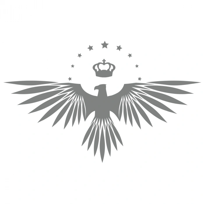 Yıldızlı Kartal  Oto Sticker17x17 Cm Gri