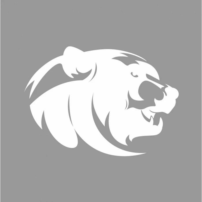 Ayı Kafası Sticker 17x17 Cm Beyaz