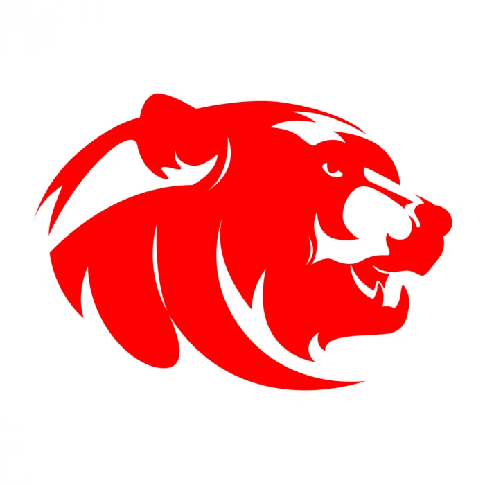 Ayı Kafası Sticker 17x17 Cm Kırmızı