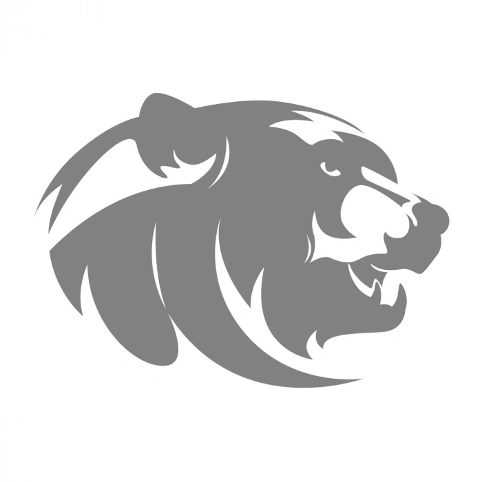 Ayı Kafası Sticker 17x17 Cm Gri