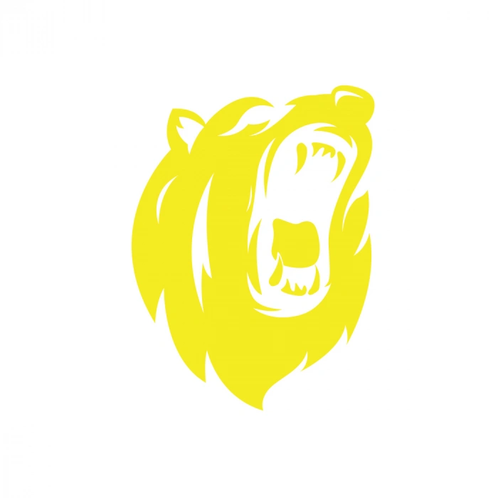 Ayı Kafası Sticker 17x17 Cm Sarı