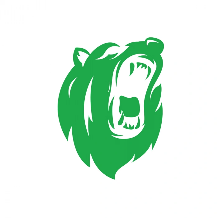 Ayı Kafası Sticker 17x17 Cm Yeşil