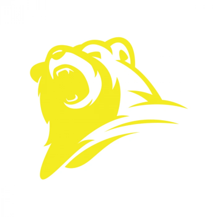 Ayı Kafası Sticker 17x17 Cm Sarı