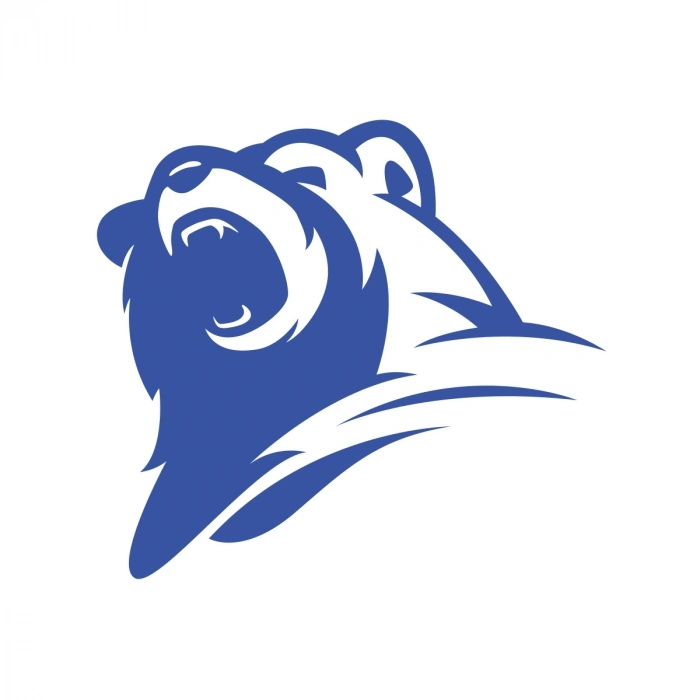 Ayı Kafası Sticker 17x17 Cm Mavi