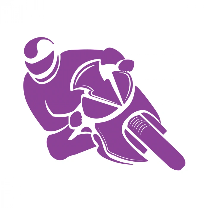 Motorcu Sticker 17x17 Cm Mor