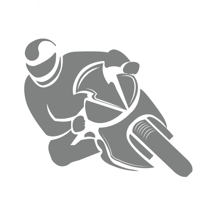 Motorcu Sticker 17x17 Cm Gri