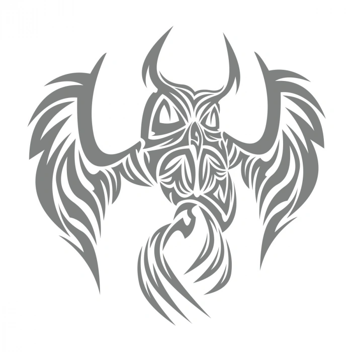 Baykuş Sticker17x17 Cm Gri