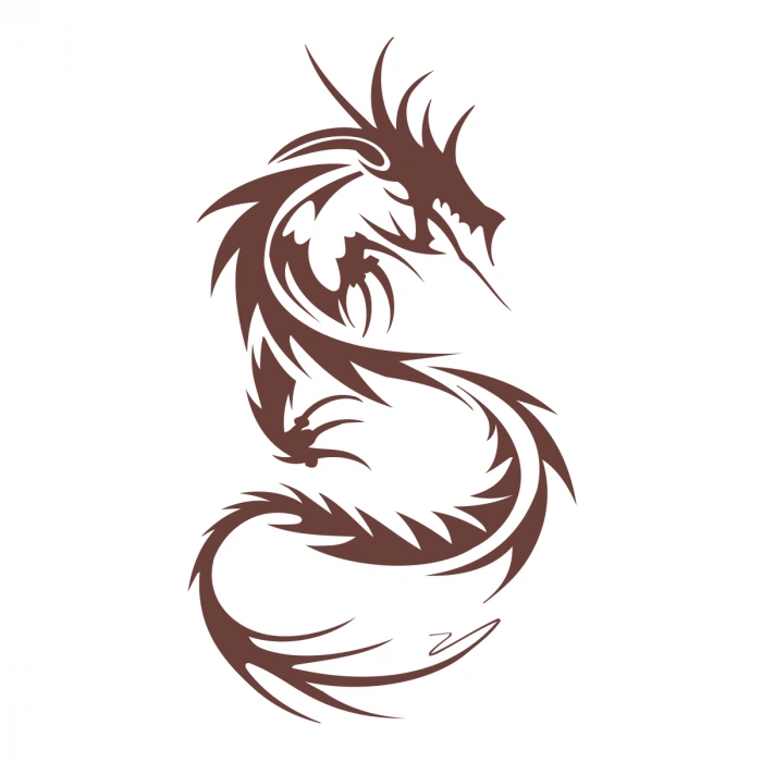 Ejderha Sticker 17x17 Cm Kahverengi