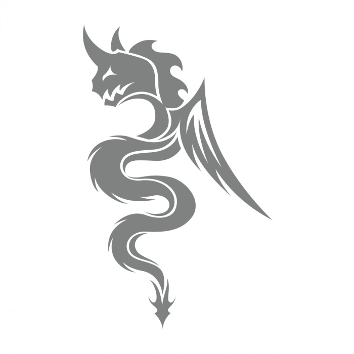 Ejderha Sticker 17x17 Cm Gri