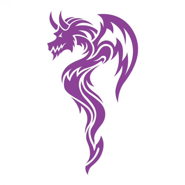 Ejderha Sticker 17x17 Cm Mor