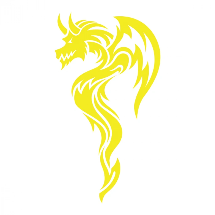 Ejderha Sticker 17x17 Cm Sarı