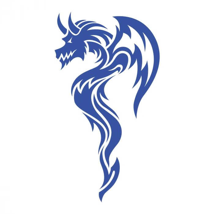 Ejderha Sticker 17x17 Cm Mavi