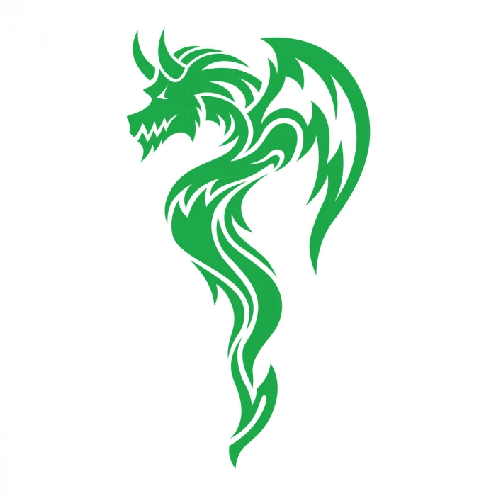 Ejderha Sticker 17x17 Cm Yeşil