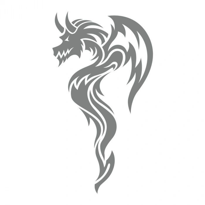 Ejderha Sticker 17x17 Cm Gri