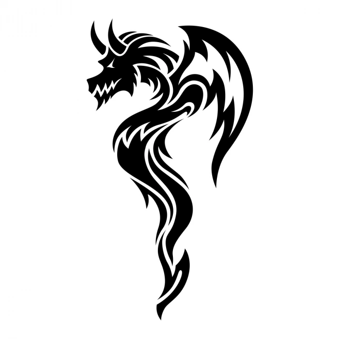 Ejderha Sticker 17x17 Cm Siyah