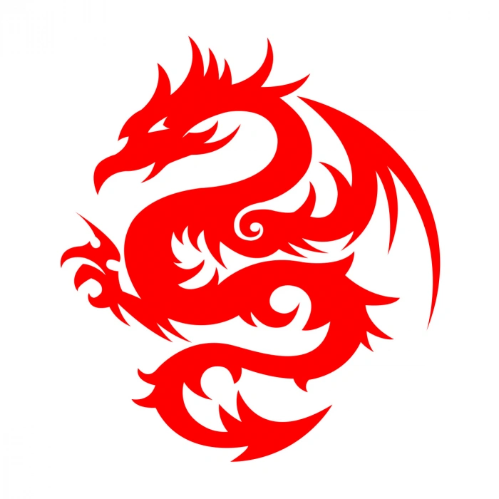 Ejderha Sticker 17x17 Cm Kırmızı