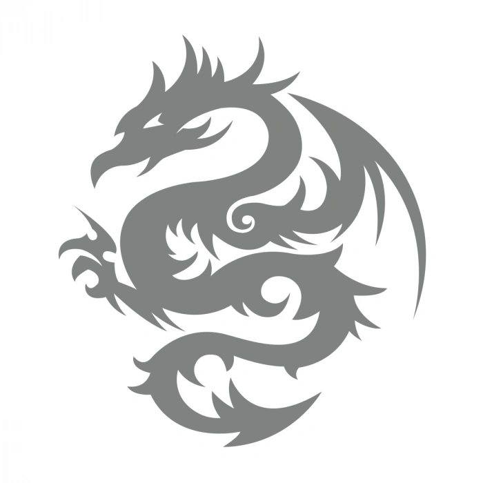 Ejderha Sticker 17x17 Cm Gri