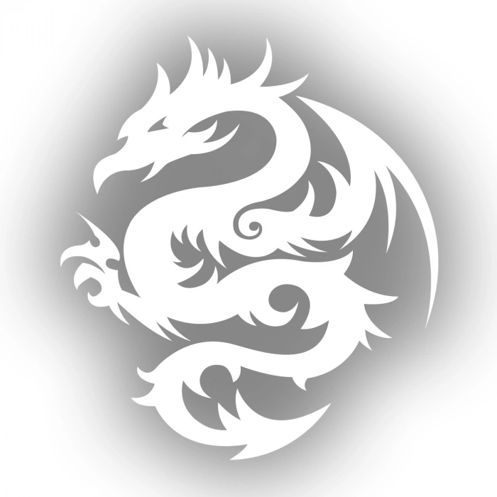 Ejderha Sticker 17x17 Cm Beyaz