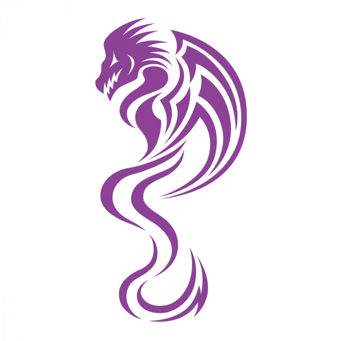 Ejderha Sticker 17x17 Cm Mor