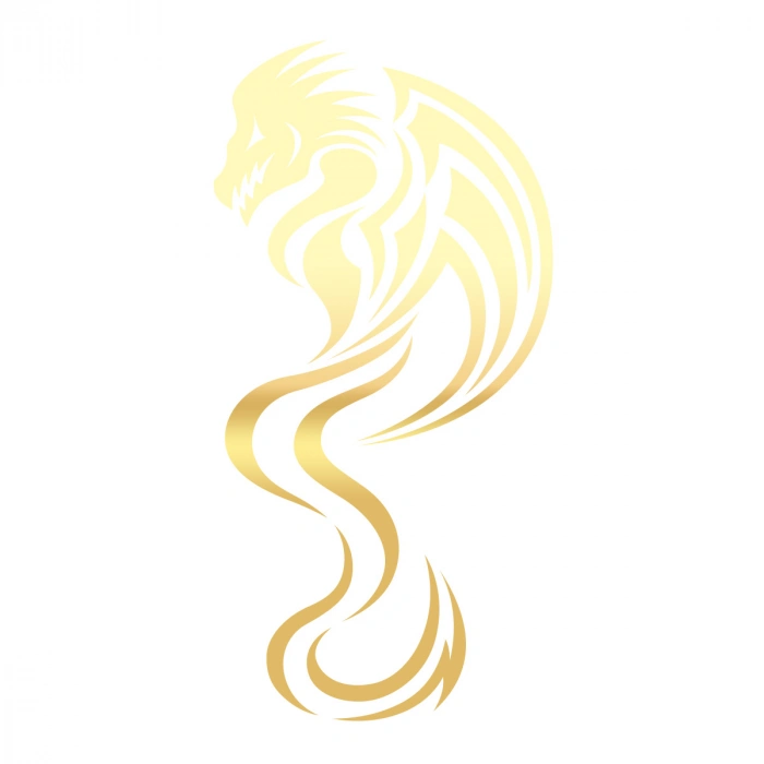 Ejderha Sticker 17x17 Cm Gold