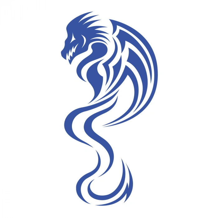 Ejderha Sticker 17x17 Cm Mavi