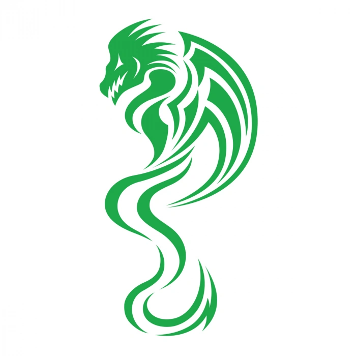 Ejderha Sticker 17x17 Cm Yeşil