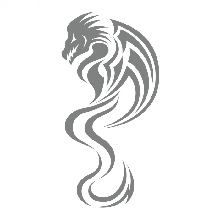 Ejderha Sticker 17x17 Cm Gri