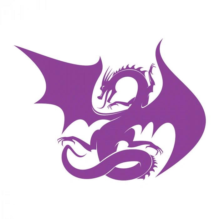 Ejderha Sticker 17x17 Cm Mor