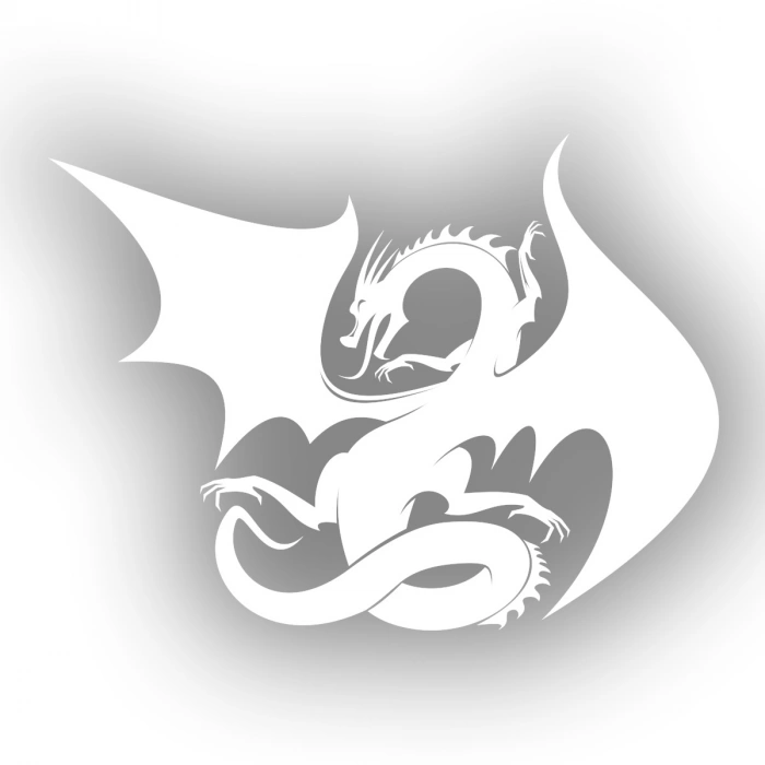 Ejderha Sticker 17x17 Cm Beyaz