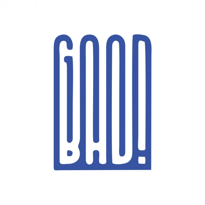 Good Bad Sticker17x17 Cm Mavi