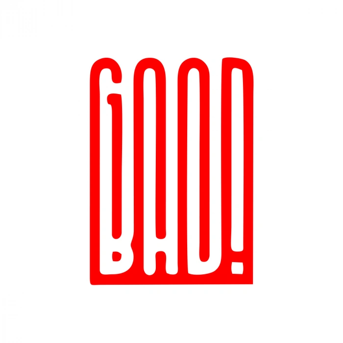 Good Bad Sticker17x17 Cm Kırmızı