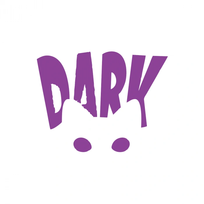 Dark Kedi Sticker 17x17 Cm Mor