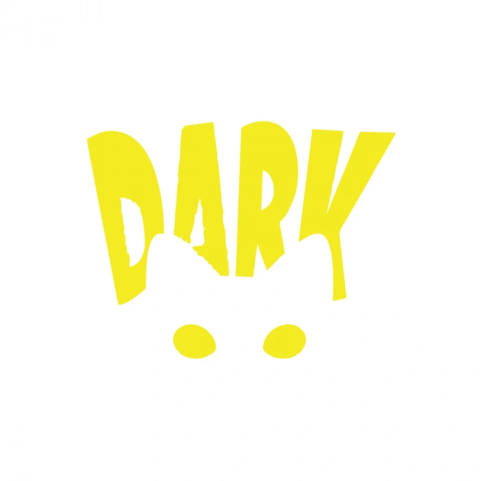 Dark Kedi Sticker 17x17 Cm Sarı