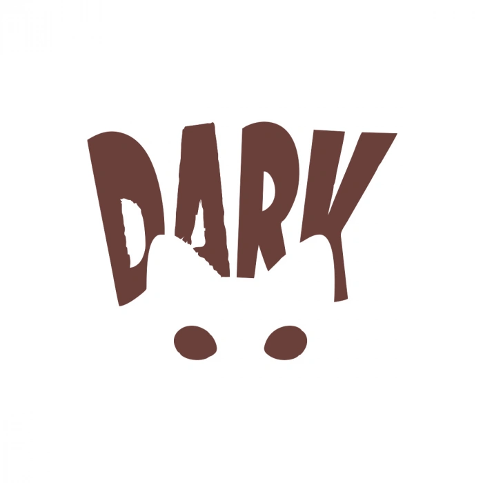 Dark Kedi Sticker 17x17 Cm Kahverengi