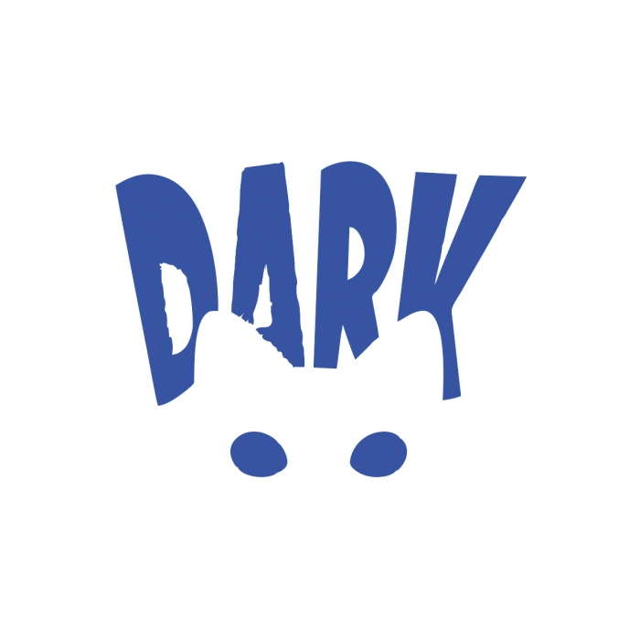 Dark Kedi Sticker 17x17 Cm Mavi