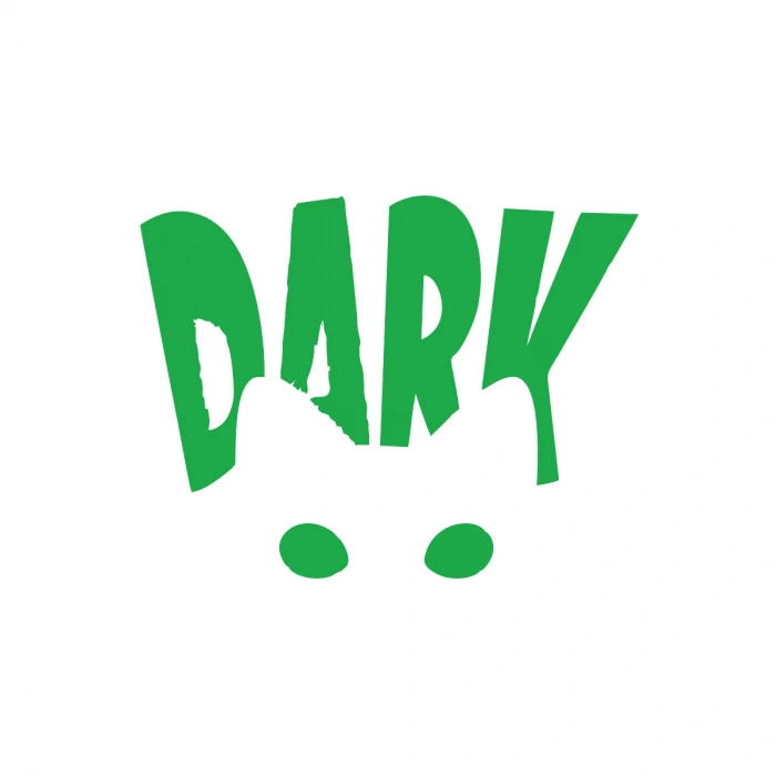 Dark Kedi Sticker 17x17 Cm Yeşil