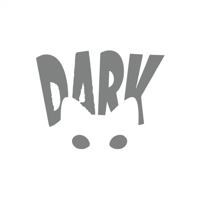 Dark Kedi Sticker 17x17 Cm Gri