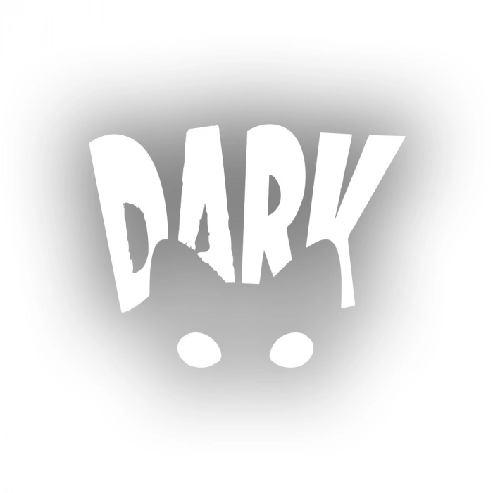 Dark Kedi Sticker 17x17 Cm Beyaz