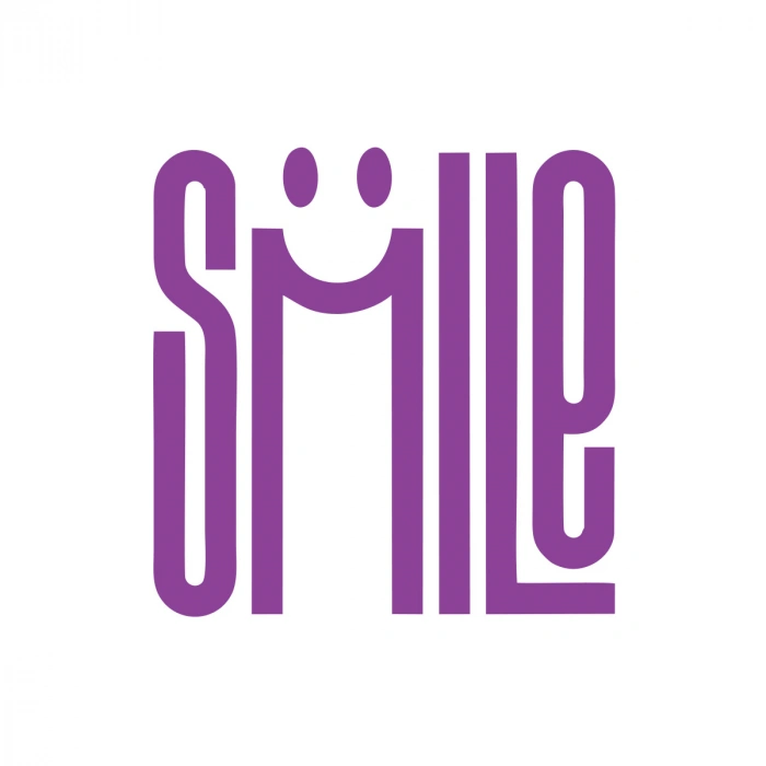 Smile Sticker  17x17 Cm Mor