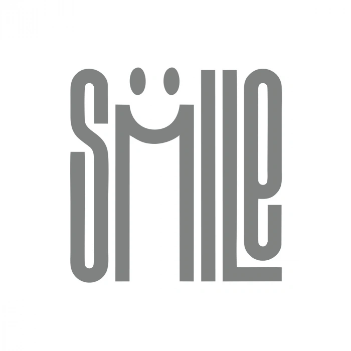 Smile Sticker  17x17 Cm Gri