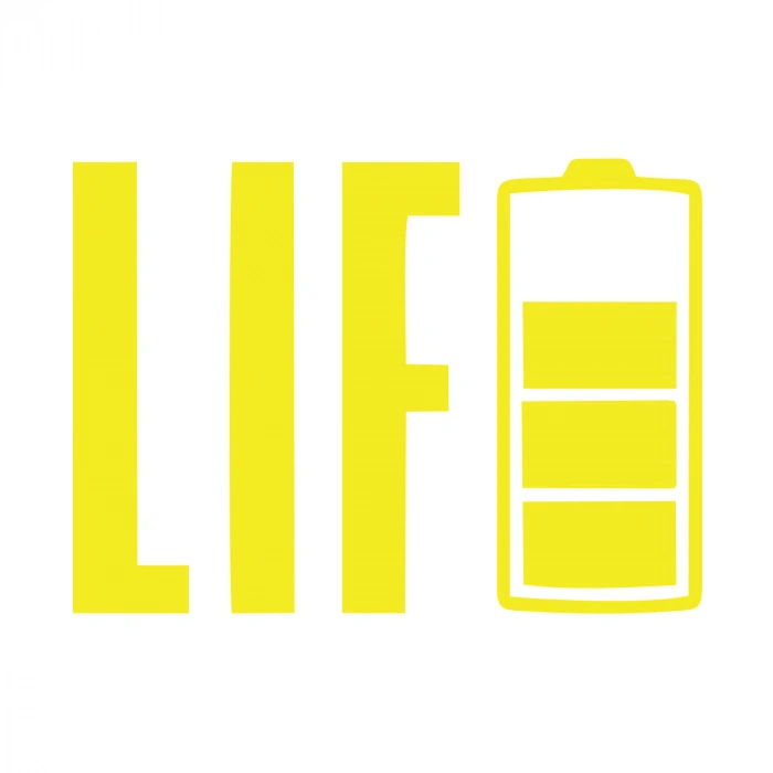 Life Batarya Sticker 17x17 Cm Sarı